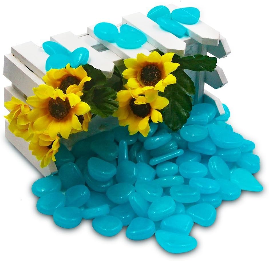 Solar Powered Glow in the Dark Garden Pebbles Garden Décor