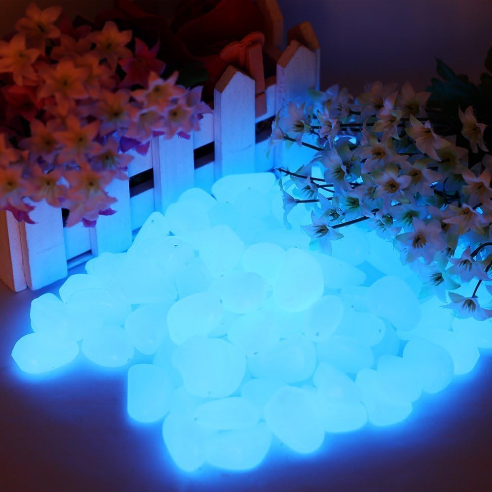 Solar Powered Glow in the Dark Garden Pebbles Garden Décor