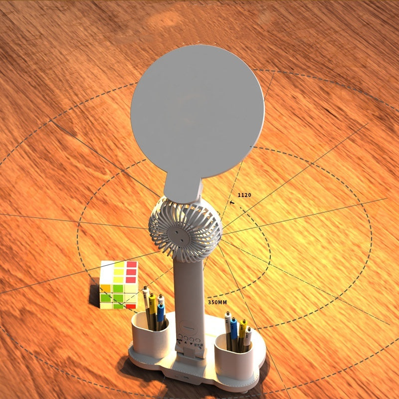 Desk Lamp Plug-in LED with Clock and Small Fan; Foldable and Eye Protection Reading Night Light